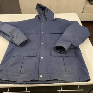 Cabelas Gore Tex Jacket Vintage XL Waterproof Hooded Blue Coat Zip Up Outdoor